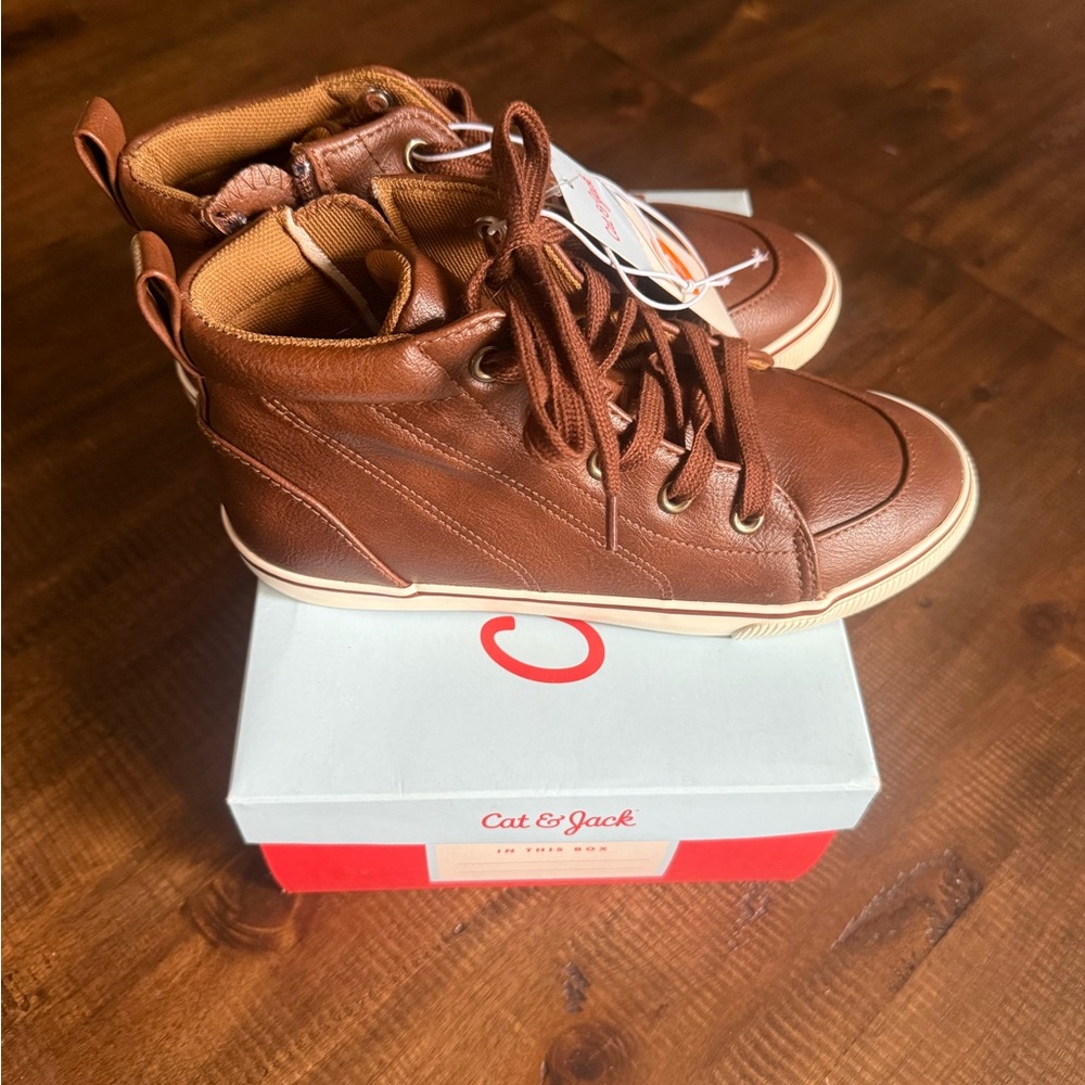 Cat & Jack Leather Brown High-Tops